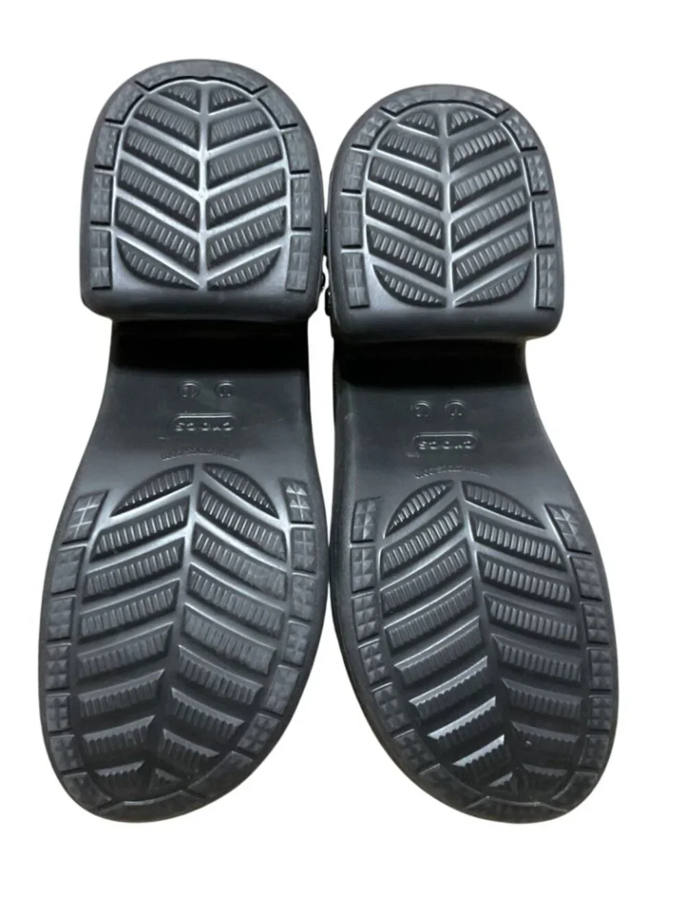 Crocs Studded Siren Clogs Size 12 Platform Heels Black W/ Silver-Tone Studs Mens